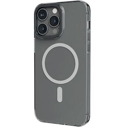 Levelo Magsafe Sensa Clear Back Case for iPhone14 Pro Max Clear and Gray