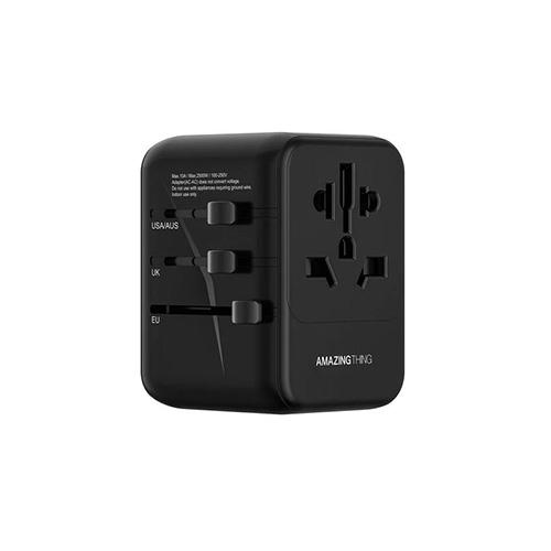 Amazingthing Explorer Pro Travel Adapter PD35W 2A and 3C Black Model No.PD035WBK