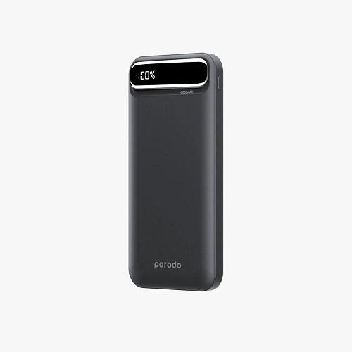 Porodo Power Bank 10000mAh with USB to Type C Cable 30cm Black Model No.PDPBFCH019BK