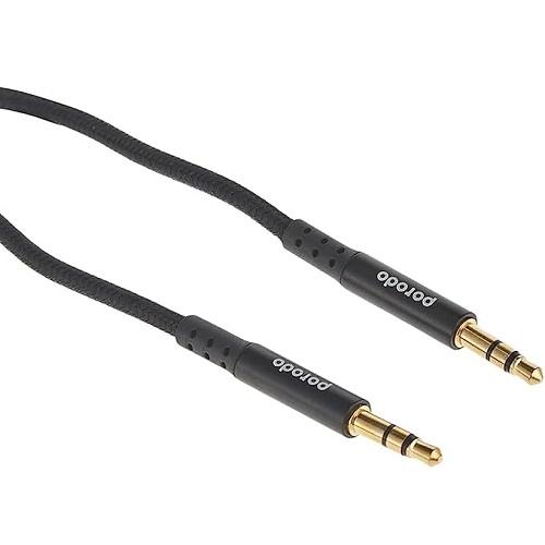 Porodo Metal Braided AUX Cable 1.2m Black