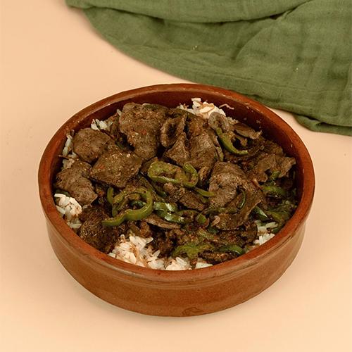 طاجن ارز بلدى بالكبدة