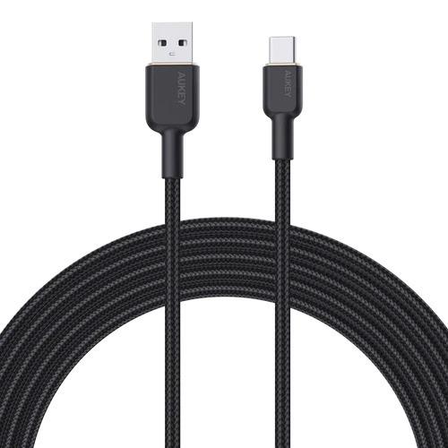 Aukey Braided Nylon USB 2.0 to Type C Cable 0.9m Black