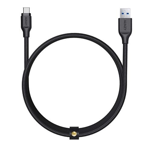 Aukey Braided Nylon USB 3.1 to Type C 60W 2m Black