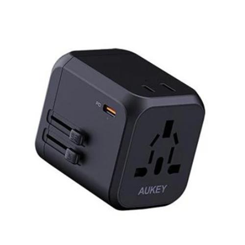 Aukey PD Universal Adapter PD 3Portes USB and Port Type C PD 30W Black