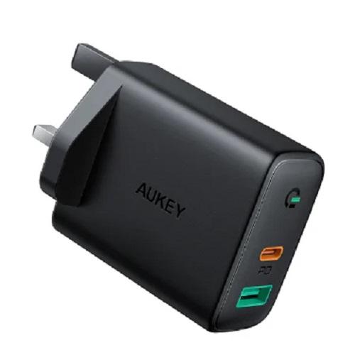 Aukey Adapter Dual Port 30W PD Wall Charger with Dynamic Detect