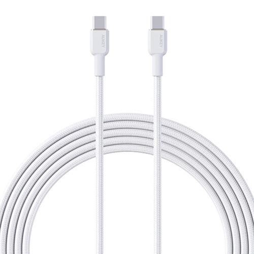 Aukey Nylon Braided Type C to Type C Cable 1m White Model No.CBNCC1WH