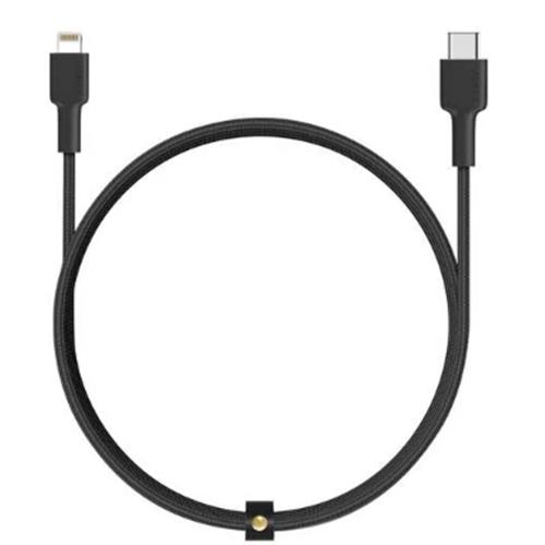 Aukey MFI Braided Nylon Type C To Lightning Cable 2m Black