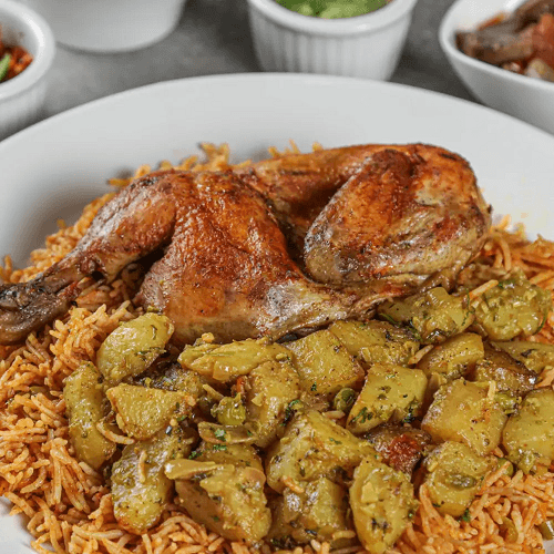نص دجاجة ماما دو مع حشو البطاط