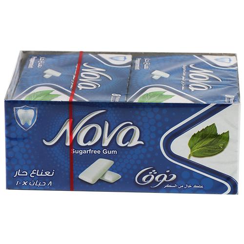 Nova Sugar Free Gum with Peppermint 8Pes 10Packets
