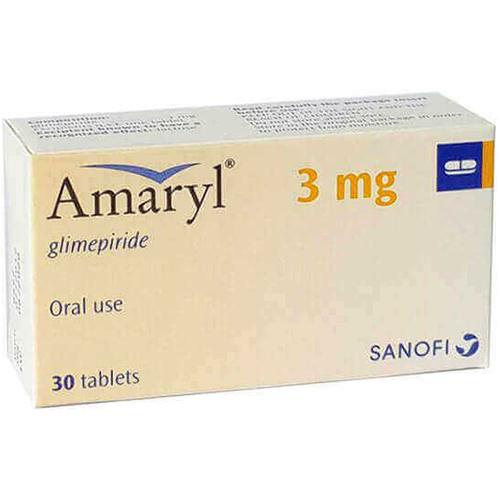 Amaryl 3mg Reduces Blood Sugar Levels 30Tablets