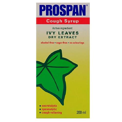 Prospan Cough Syrup with Dry Ivy Leaves Extract Alcohol Free Sugar Free and Coloring Free 200ml