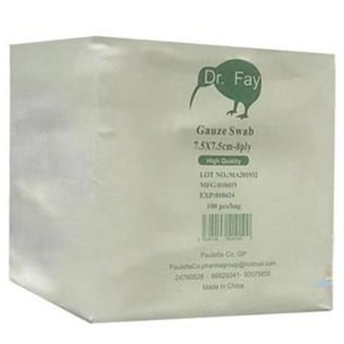 دكتور فاي شاش 7.5x7.5سم 8طبقاات 100قطعة