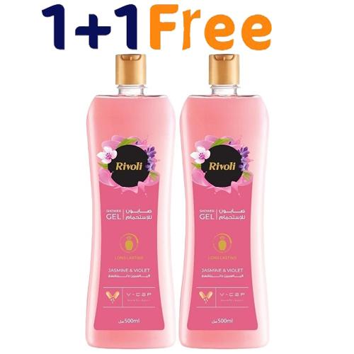 Rivoli Shower Gel With Jasmine & Violet Scent 500ml 1+1Free