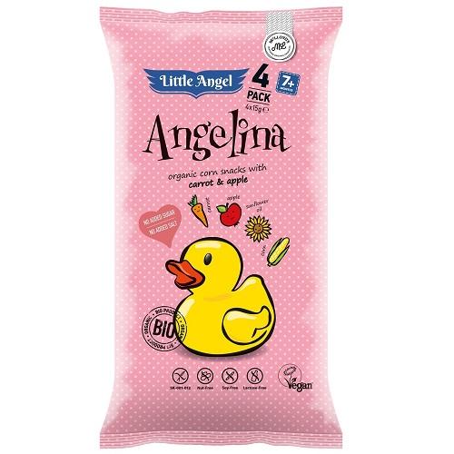 Little Angel Organic Corn Snacks With Carrot & Apple 60g