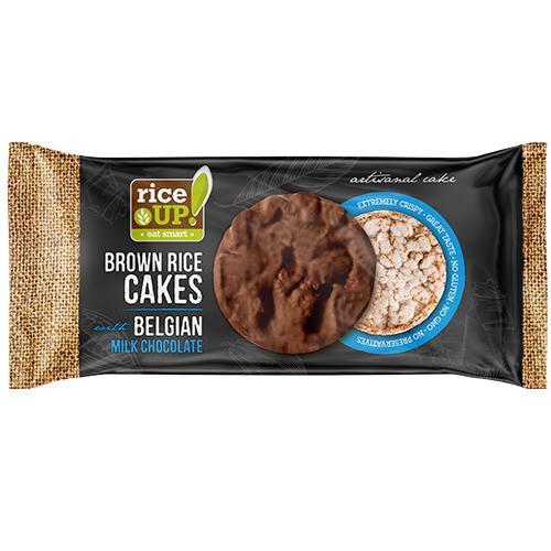 Rice Up Brown Rice Cakes Belgian Milk Chocolate 120g
