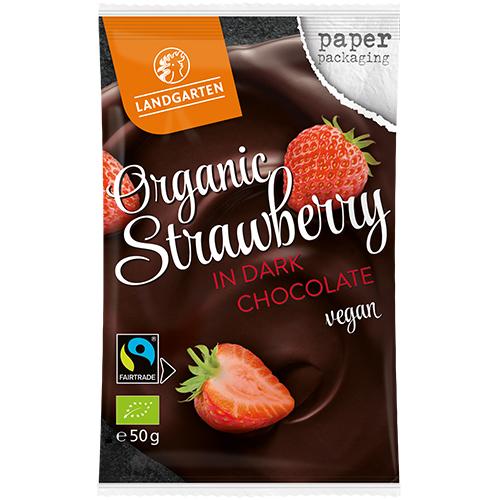 Landgarten Organic Dark Chocolate with Strawberry 50g