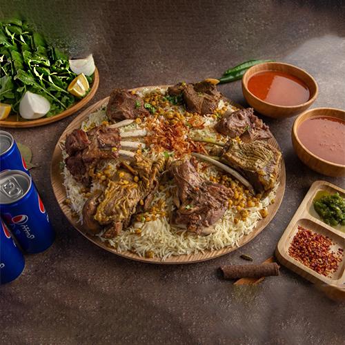 صينية مجبوس لحم تكفي 4اشخاص