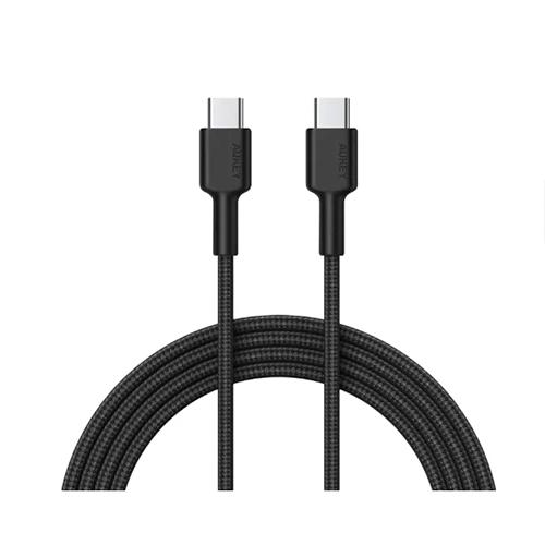 Aukey Braided Nylon Type C to Type C Cable 0.9m Black