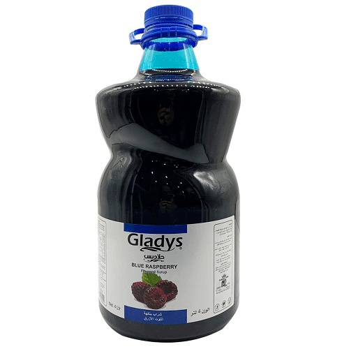 Gladys Blue Raspberry Flavored Syrup 4Ltr