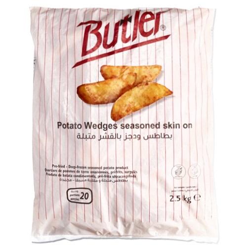 Butler Potato Wedges Seasoned Skin On 2.5kg