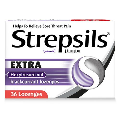 Strepsils Blackcurrant Extra Sore Throat Relief 36Lozenges