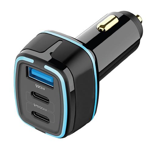Porodo Multi Port Car Charger QC3.0 20W and Dual PD 20W and 65W Black Model No.PDC2PDBK0