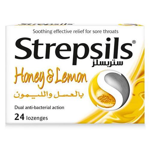 Strepsils Honey and Lemon Sore Throat Relief Lozenges 24 Lozenges
