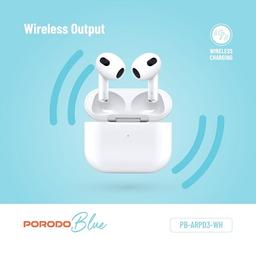 Porodo Blue Earbuds Pro 3 with Swipe Volume White Model No.PBARPDP2WH