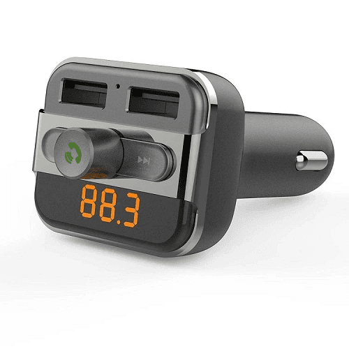 Porodo Wireless Hands Free Car Kit with Built in FM Transmitter 3.4A 15W