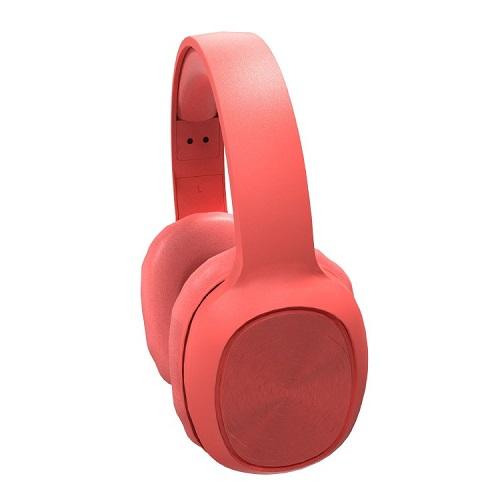 Porodo Soundtec Portable Bluetooth 5.0 Headphones NC Sound Pure Bass FM Wireless Active Siri Red