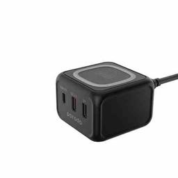 Porodo Desktop Charger with 2Ports USB and Port Type C Fast and Wireless Charger Black