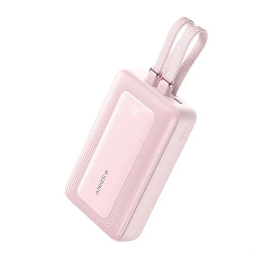 Anker Zolo Power Bank 20000mAh 30W with Built In 2Cable Type C and Lightning Pink Model No.A1681H51