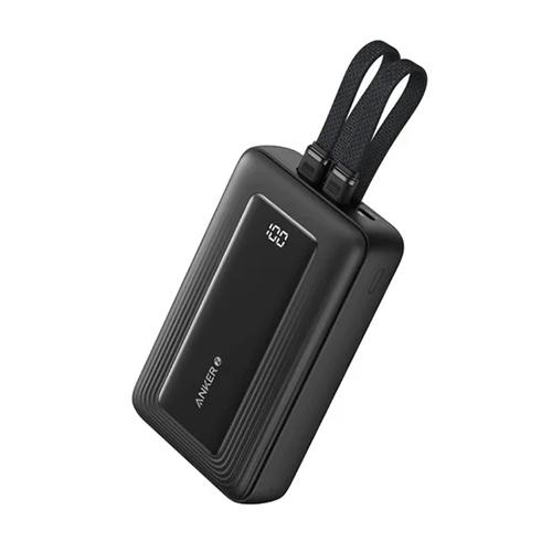 Anker Zolo Power Bank 20000mAh 30W with Built In 2Cable Type C and Lightning Black Model No.A1681H51