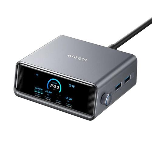 Anker Gan Prime Charger 6Ports 250W Silver Model No.A2345241