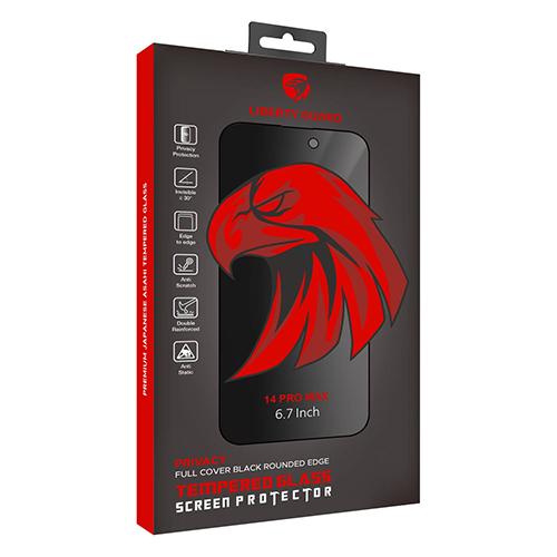 Liberty Guard Full Cover Screen Protector Privacy Rounded Edge for iPhone 14 Pro Max Clear with Easy Applicator