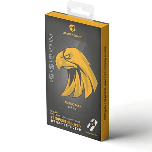 Liberty Guard Full Cover Screen Protector Clear Rounded Edge for iPhone 13 Pro Max Black with Easy Applicator
