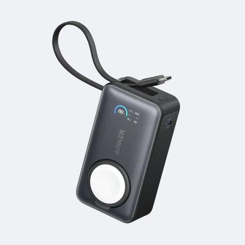 Anker MagGo Power Bank 10000mAh 35W for Apple Watch and Built In Type C Cable  Black Model No.A1657H11