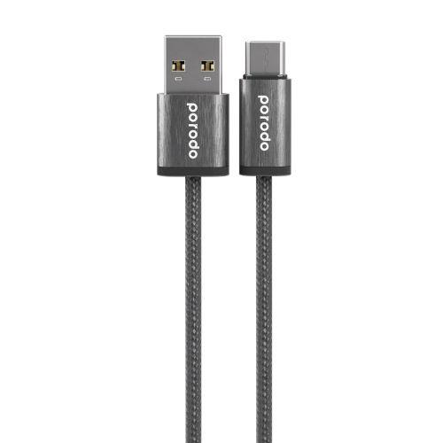 Porodo Woven USB A to Type C Cable 3A 1.2m Black
