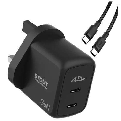 Pawa Dual PD Port with Braided Type C to Type C Cable 45W