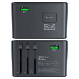 ايس فاست شاحن للمكتب زد1 2300واط مشترك مع 3 منافذ PD Type C منفذ USB بقدره 75واط اسود ورمادي