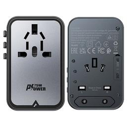 ايس فاست شاحن للمكتب زد1 2300واط مشترك مع 3 منافذ PD Type C منفذ USB بقدره 75واط اسود ورمادي