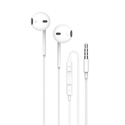 Porodo Blue Stereo Earphones with AUX 3.5mm Connector 1.2m White Model No.PBSTOAEPWH