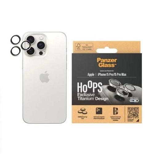 Panzer Glass Camera Lens Protector Hoops For iPhone 15 Pro and 15 Pro Max White Titanium No.1197