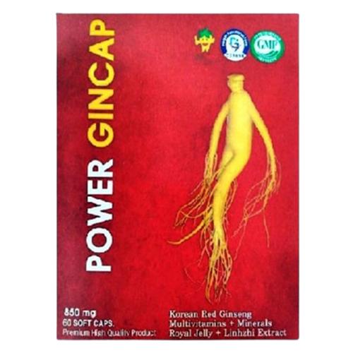 Power Gincap Capsules for Enhancing Body Resistance to Stress and Increasing Vitality 850mg 60Soft Capsules