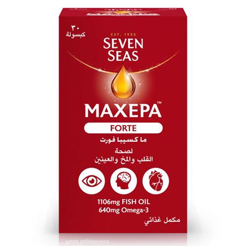 ماكسيبا فورتي اوميجا3 يدعم صحة القلب والاوعية الدموية 640مجم 30كبسولة