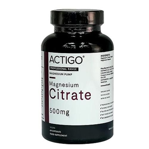 Actigo Magnesium Citrate 500mg Food Supplement for Digestive Health 60Capsules