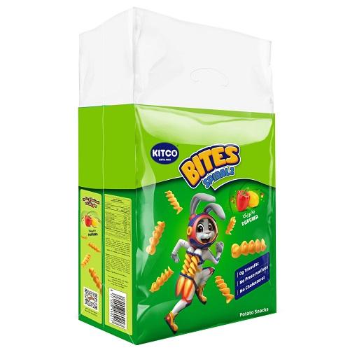 Kitco Bites Spiralz Potato Snacks with Paprika 22g 20Pcs