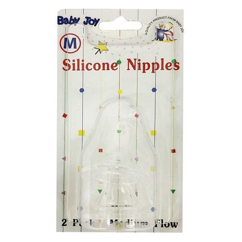 Baby Joy Elastic Silicone Teat with Medium Flow 2Pcs