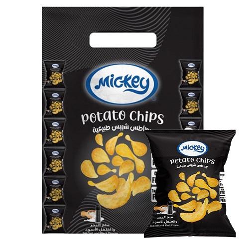 Mickey Potato Chips Sea Salt & Black Pepper Flavor 19.2g 20Pcs