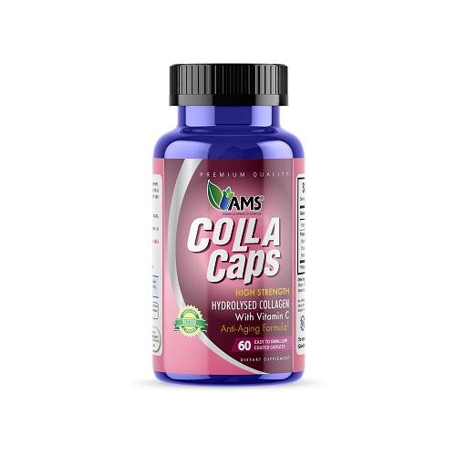 AMS Colla Caps Supplement with Collagen and Vitamin C to Support Overall Health 60Capsules